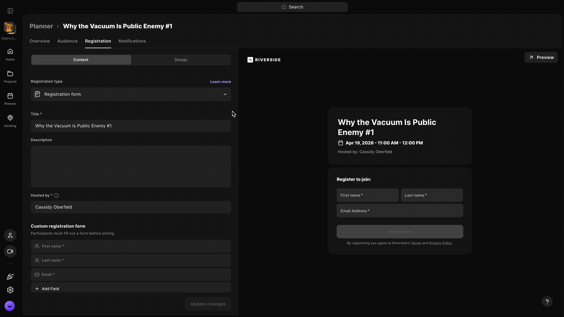 Register webinar attendees through your API
