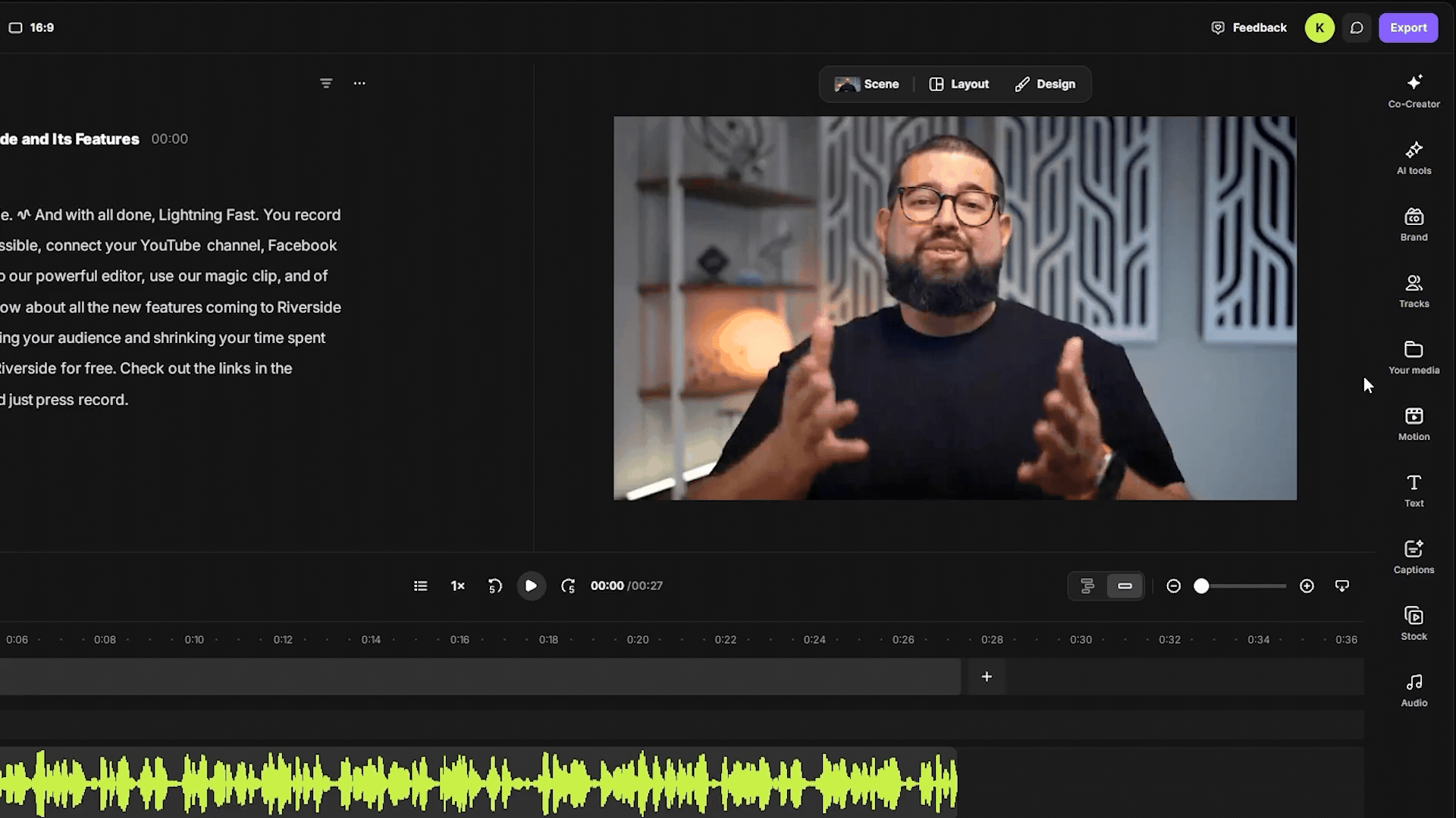 Add and customize captions in the editor.gif