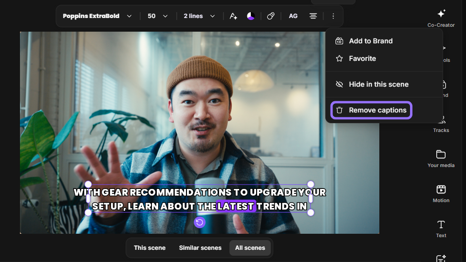 Remove captions in the editor.png